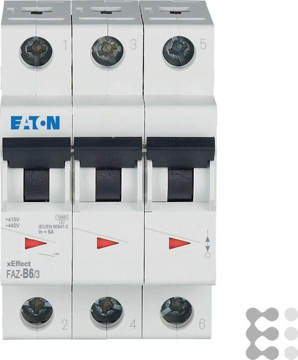Actual product image Eaton Circuit Breaker, B Curve, 6A, 3-Pole