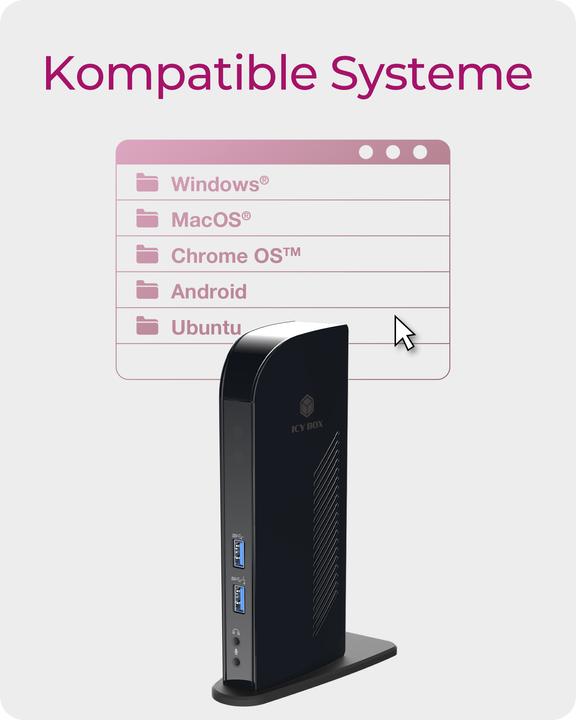 Produktbild Icy Box Ib-Dk2242ac (USB-B, 9 Ports)