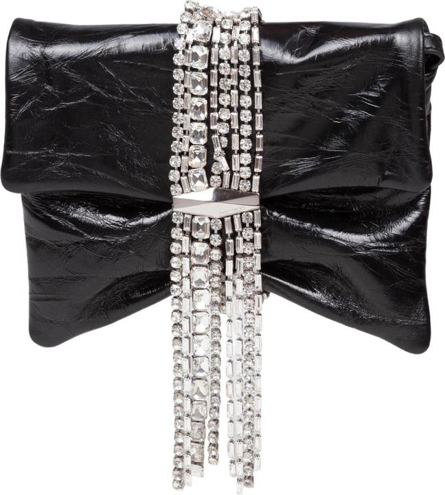 Jimmy Choo zandra clutch bag in black metallic leather