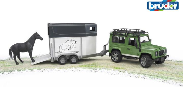 Produktbild Bruder Land Rover Defender mit Pferdeanhänger