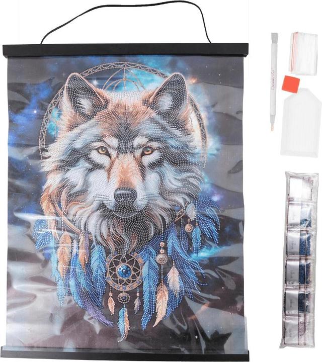 Produktbild Craft Buddy Enchanted Wolf, 40x50cm Crystal Art Scroll