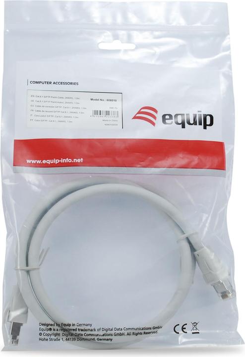 Actual product image equip RJ-45 - RJ-45, M/M S/FTP, 24AWG PoE++, LSZH (S/FTP, CAT8.1, 1 m)