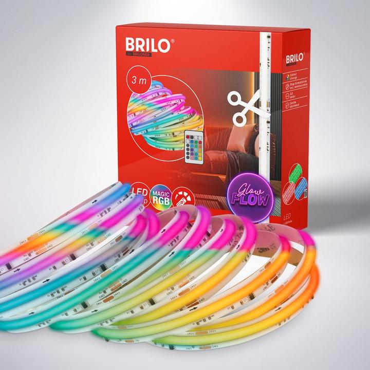 Produktbild Briloner COB-LED RGB IC stripe, 3m, 1.440xLED/m (RGBW, 14 cm, Indoor)