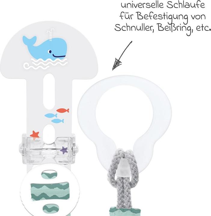 Produktbild MAM Schnullerketten Schnullerband Clip it! - Wal (1 x, ab Geburt)