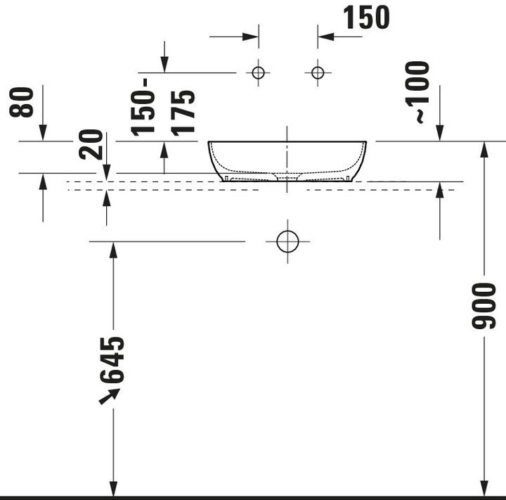 Produktbild Duravit Sivida Waschtisch Set, rund, 400x400mm, inkl. Konsole 680x500mm (500 mm, 380 mm)