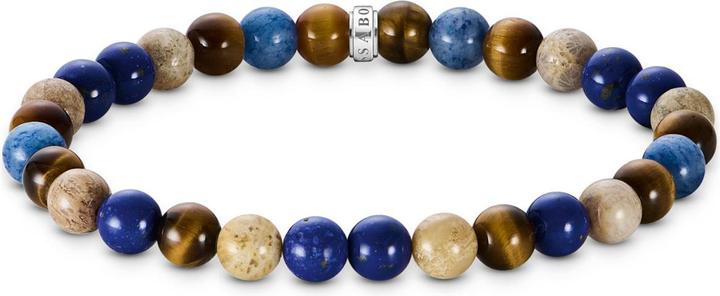 Thomas Sabo Bead Armband in Braun und Blautönen (21 cm, Silber 925)