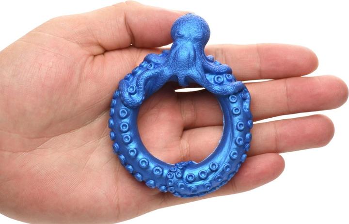 Actual product image Frisky Poseidon's Octo-Ring - Silicone Cock Ring - Blue (4 cm)