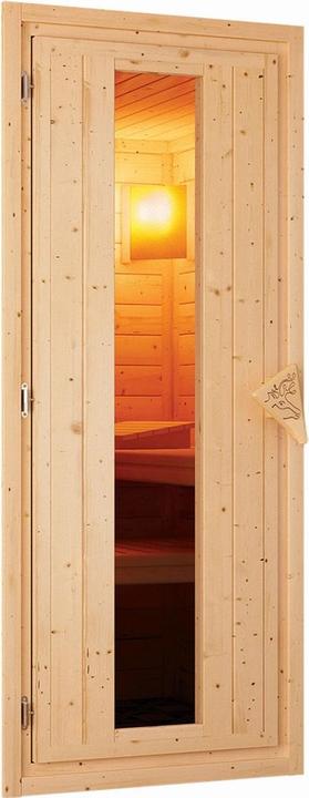 Produktbild Karibu Sauna Caspin Eckeinstieg, Kranz (Plug & Play 3,6 KW - Bio externe Steuerung)