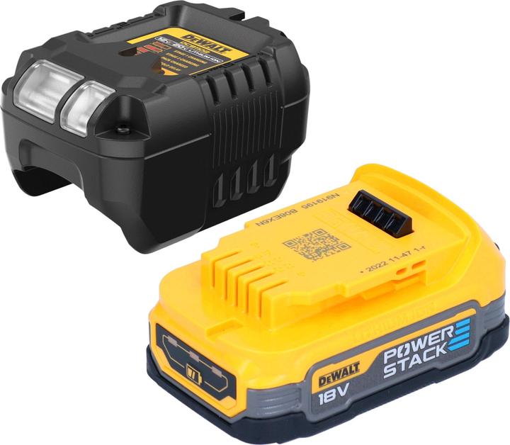 Produktbild DeWalt DCV 100 E1 Akku Gebläse / Laubbläser 18 V + 1x Powerstack Akku 1,7 Ah + Ladegerät (Akkubetrieb, Werkstattgebläse)