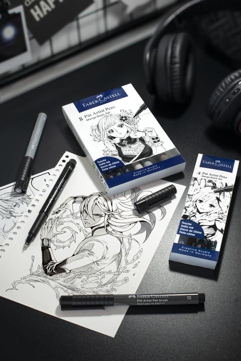 Produktbild Faber-Castell Pitt Artist Pen Manga Basic Set (Schwarz, Grau, 8 x)