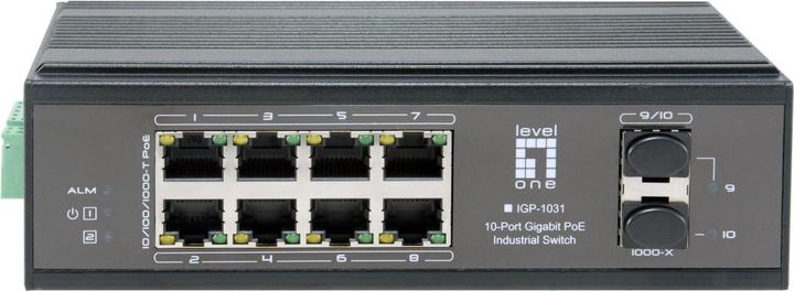 Immagine prodotto LevelOne Switch 10Port Gigabit PoE DIN-Rail, da -40°C a 75°C (8 Porti)