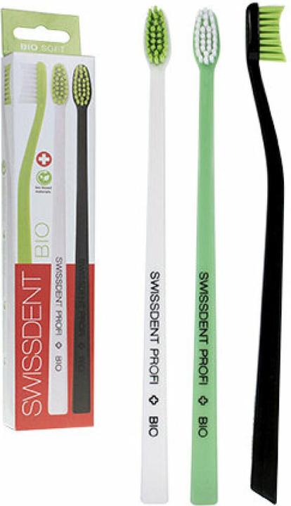 Immagine prodotto Swissdent Spazzolino da denti biologico, spazzolini in plastica all'olio di ricino biologico (3 pezzi) vegan (Morbido, 3 x)