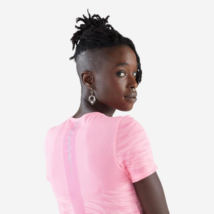 Image du produit Kiprun T-shirt running & trail sans couture femme - run 500 confort rose (L)