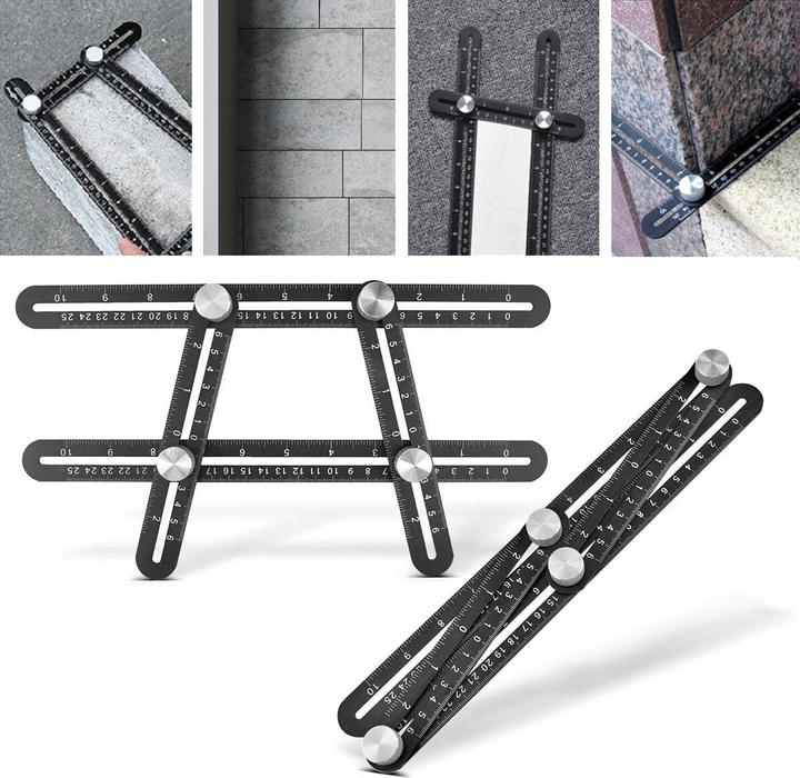 Image du produit Stahlwerk Kit de règles avec règle de mesure multi-angles, règle triangulaire, triangle d'angle (300 mm)