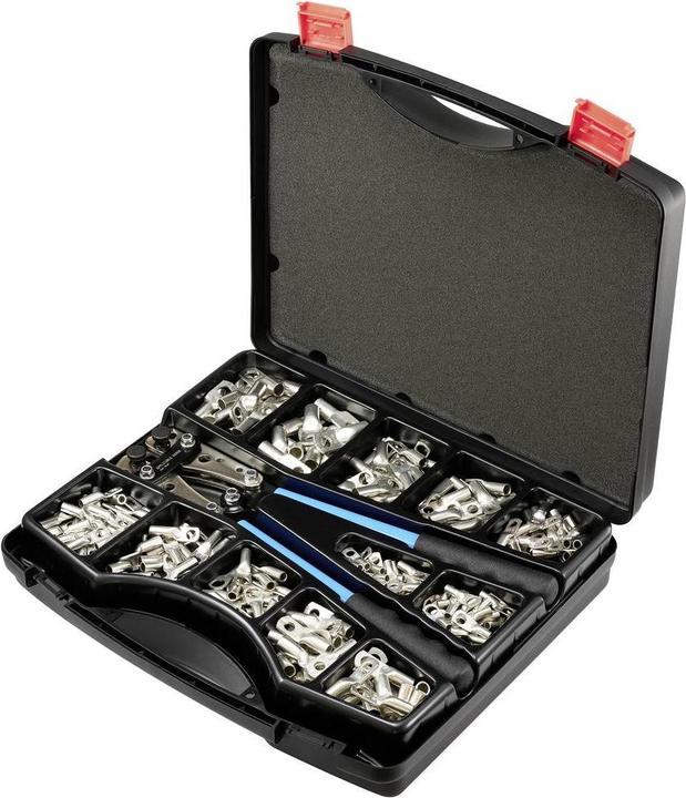 Produktbild Tru Components TC-11894512 Rohrkabelschuh-Sortiment 6 - 50mm² mit Crimpzange 6mm² 50mm² Silber 28