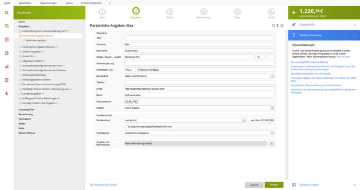 Produktbild Lexware QuickSteuer 2023 (1 User, unbegrenzt)