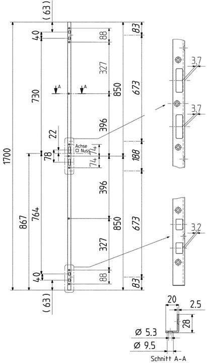 Actual product image Glutz Angle closing strips B-1121 (Door handle)