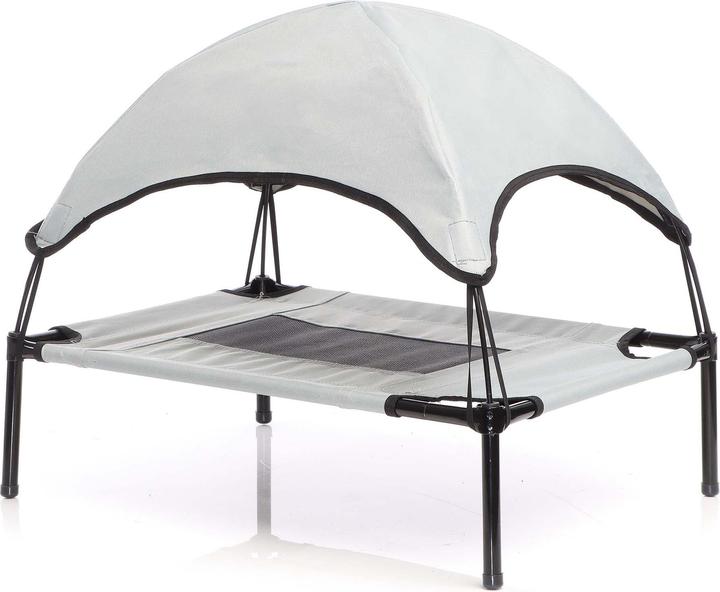 Produktbild Wiltec Hundebett mit Dach Grau 76x60x16cm bis 25kg Outdoor Hundeliege Sonnendach (Hund)