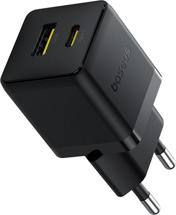 Immagine prodotto Baseus - Wall Charger Palm (P1011160A113-00) - Fast Charging, 2in1, USB, Type-C, 30W - Cluster Black (30 W)