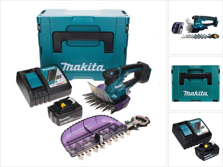 Produktbild Makita DUM 604 RG1XJ Akku Grasschere 18 V mit Gras- und Strauchscherblatt + 1x Akku 6,0 Ah + (Akkubetrieb)