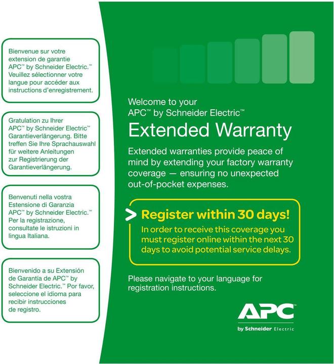 Produktbild APC 1 Year Extended Warranty for 1 Easy UPS SMV/SMVS Level 01