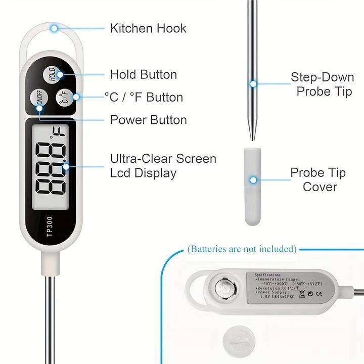 Produktbild PhoneLook Elektronischer Fleisch- und Lebensmittel Thermometer mit LCD-Anzeige