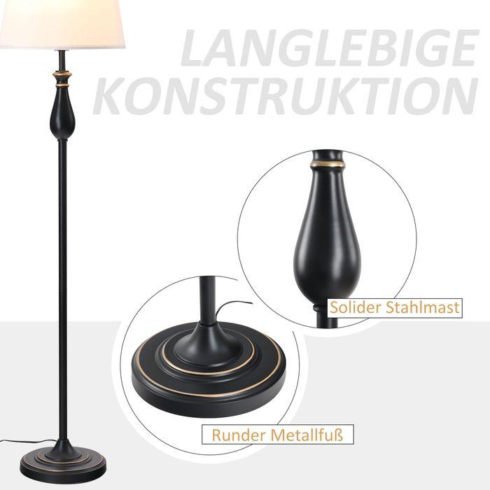 Produktbild Swisshandel24 3er-Lampenset 2 Tischlampe(ø38 x 158H cm) + 1 Stehlampe(ø30 x 62H cm) Vintage, Schwarz+Weiss, Metal (E27)