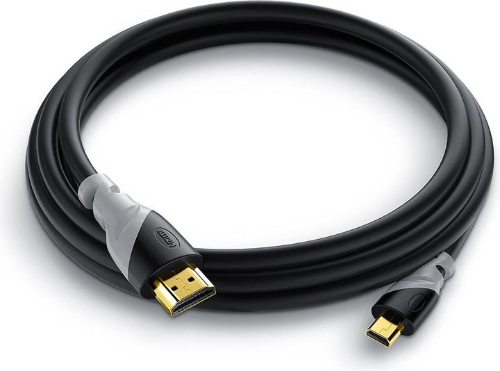 Produktbild CSL Micro HDMI Kabel 2.0 - 4k 60Hz Ultra HD - Full HD - 3D - Ethernet - 1080p 2160p - 3 fach geschirmt (3 m, HDMI)