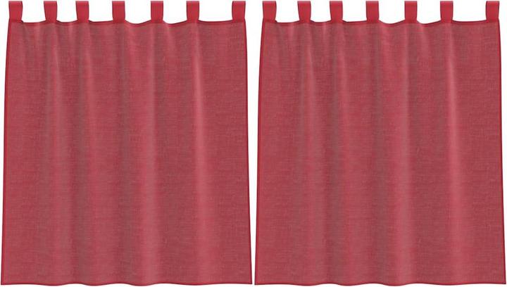 Produktbild VidaXL Voile Vorhänge mit Schlaufen 2 Stk. Weinrot 140x140 cm (140 x 140 cm)