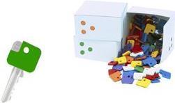 Produktbild Wedo Schlüsselkappen eckig, 100er Sortimentskarton aus flexiblem Kunststoff, Masse Produkt: (B)30 x (H)27