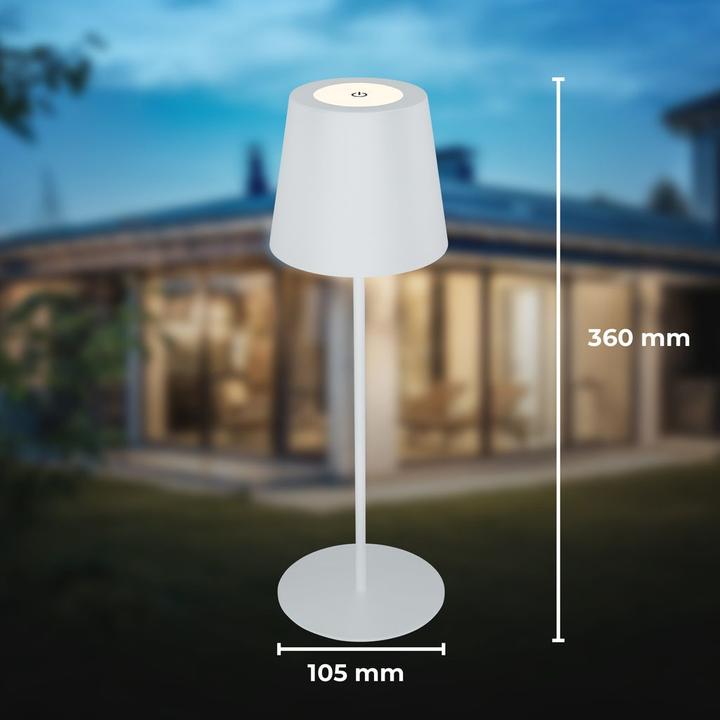 Actual product image B.K.Licht LED rechargeable table lamp, IP44, 2.5W, white