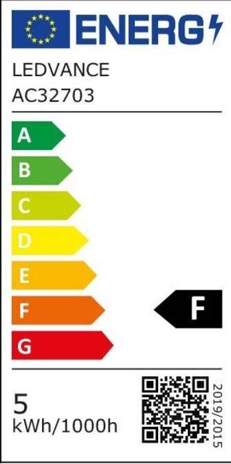 Energie-Label Osram Led Base Par16 (GU10, 4.30 W, 350 lm, 3 x, F)