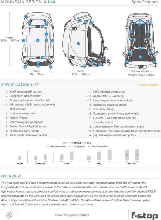 Image du produit F-Stop Ajna (40 l)