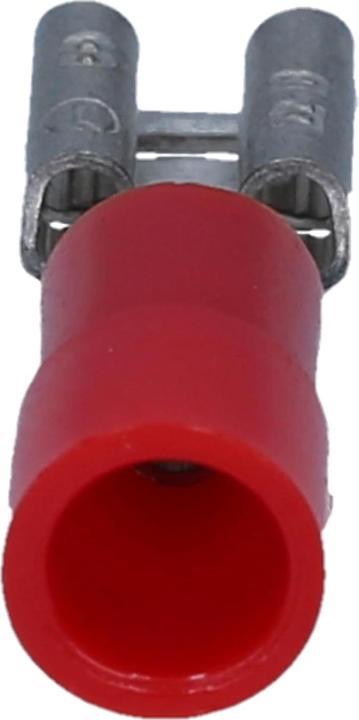 Produktbild Kalitec 10 Stück FHR288 Flachsteckhülse rot 2,8x0,8 I 0,5-1,5mm² Kabelverbinder I teilisoliert I Mes