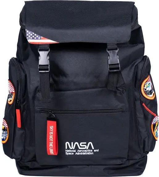 natelo Nasa Canvas Laptop Backpack 28X15X44cm - Black