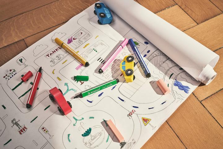 Image du produit STABILO Trio Scribbi Stylo feutre triangulaire à ressort (Multicolore, 14 x)