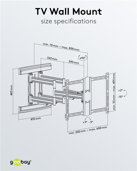 Actual product image Goobay Per Fullmotion (Wall, 70", 70 kg)