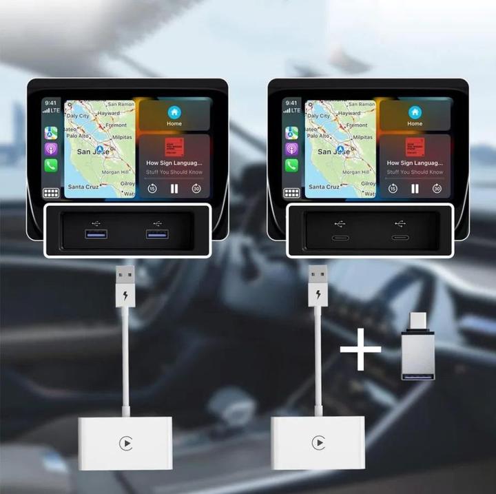 Actual product image PowerGuard Wireless Carplay Dongle (USB Type C, USB-A)