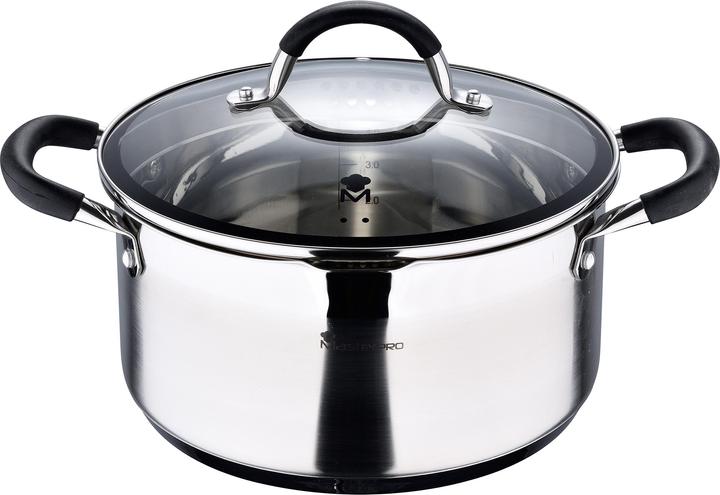 Produktbild MasterPRO Kasserolle mit Deckel (24 cm, Kochtopf, Edelstahl)