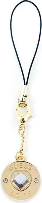 Guess zawieszka GUCPMHGLD Cinturino del telefono Cuore con diamante e strass