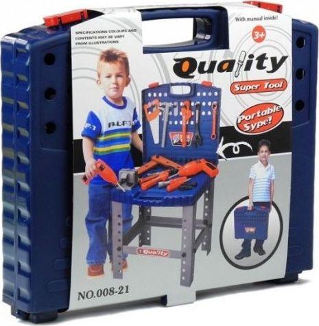 Produktbild Lean Toys Ein Werkzeugsatz in einem Koffer + eine Bohrmaschine + ein Tisch