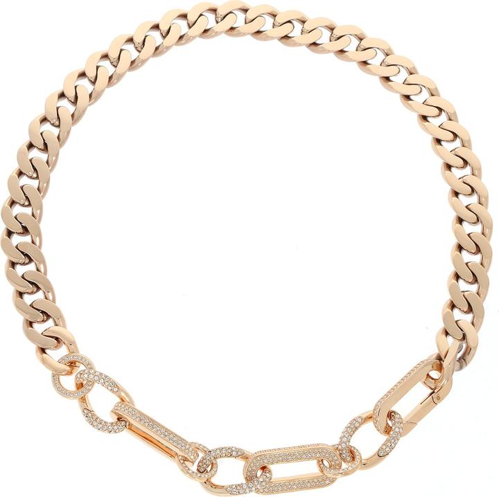 Produktbild Swarovski Dextera Halskette Statement Gemischte Glieder Weiss Roségold S (Swarovski Metall, 42 cm)