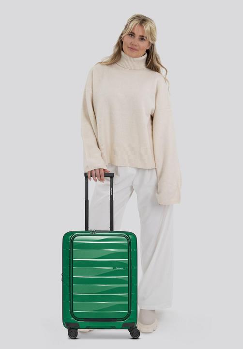 Actual product image Bergpfeil Travel 4 Rollen Kabinentrolley 55 cm Laptopfach mit Dehnfalte (46 l)
