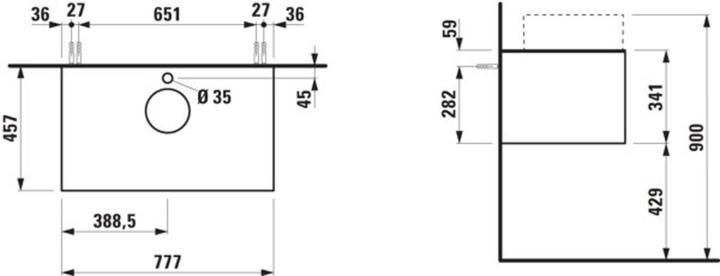 Produktbild Laufen Sonar Schubladenelement, 1 Schublade, passend zu Waschtisch-Schalen 812340, 812341, 812342, 8