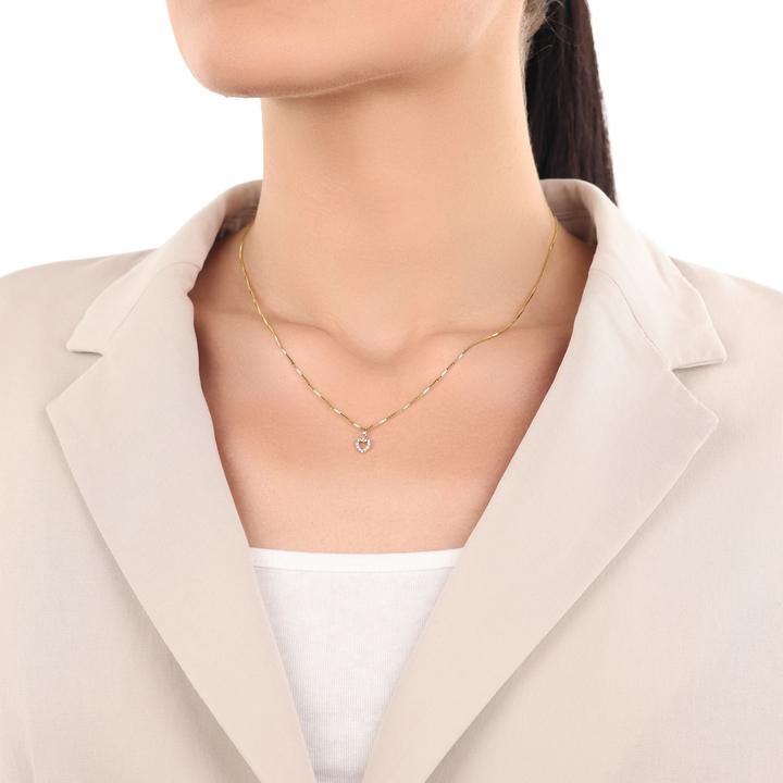 Actual product image Amor pendant for ladies, gold 375, zirconia synth. | heart (Gold 375, 9 ct)