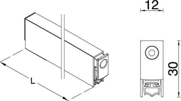 Actual product image Maco Floor door seal self-adjusting 12x30 mm