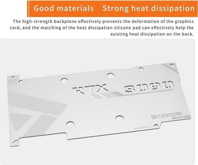Image du produit Barrow Plaque arrière pour GALAX/GAINWARD 3090 bloc d'eau GPU à couverture complète - Argenté
