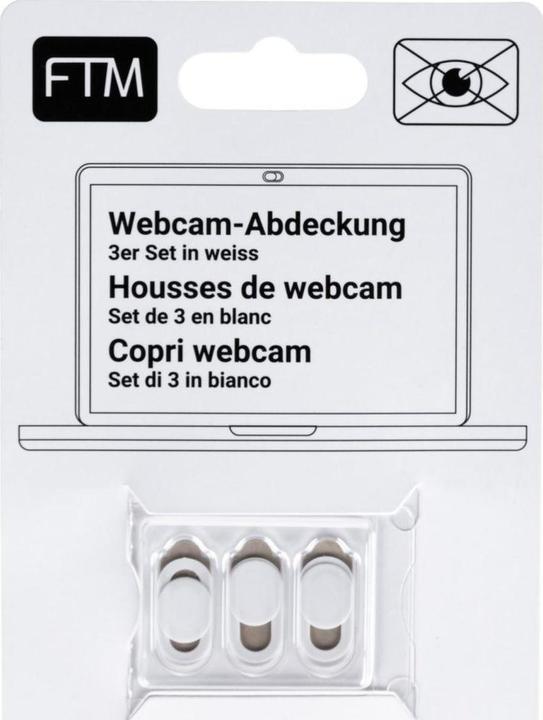Actual product image FTM Adapter webcam cover set of 3, self-adhesive, white