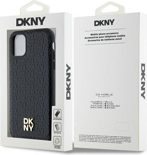 Produktbild DKNY DKHMN61PSHRPSK iPhone 11 / Xr 6.1" czarny/black hardcase Leather Monogram Pattern Metal Logo Ma (Apple iPhone 11)