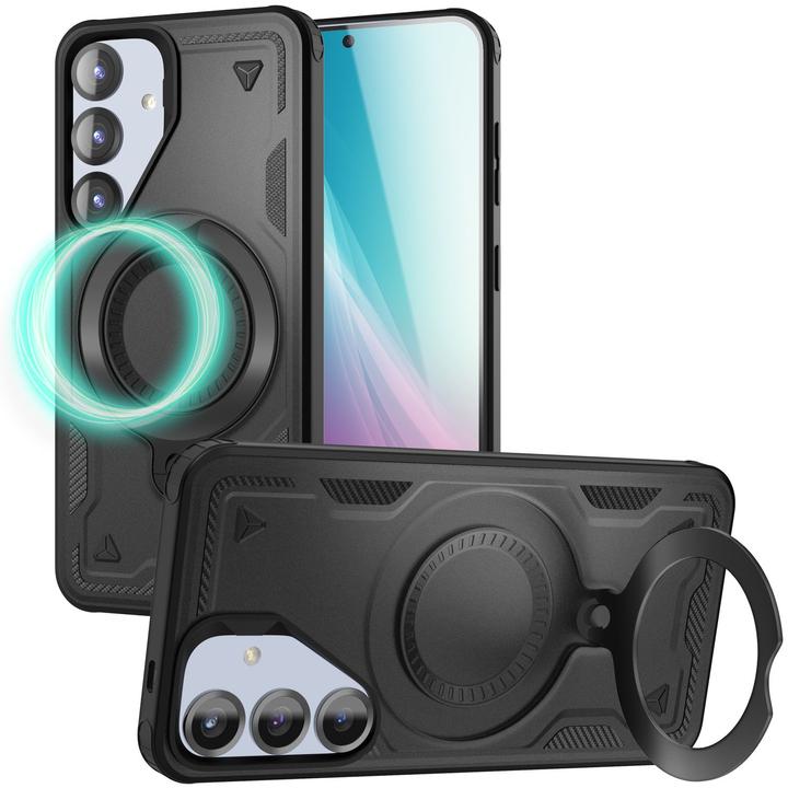 Actual product image Nalia Stormguard - Stossfeste Armor Ring Hülle für MagSafe - Military Kickstand Hardcase (Samsung Galaxy S25)